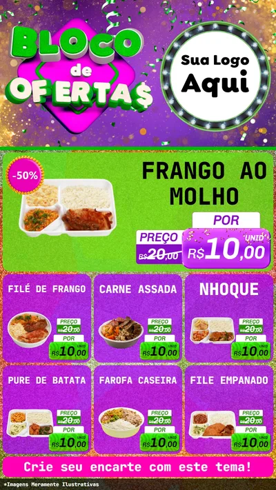 Modelo de Rede Social para Stories com o tema Bloco de Ofertas para Restaurante