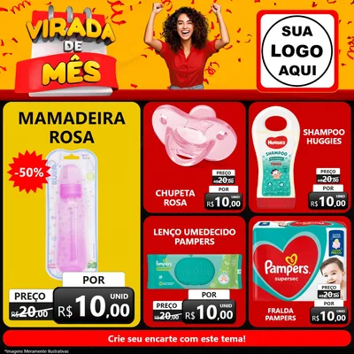 Modelo de Rede Social para Feed Facebook com o tema Virada de Mês para Bebês