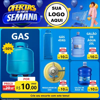 Modelo de Rede Social para Feed Facebook com o tema Ofertas de Fim de Semana para Água e gás