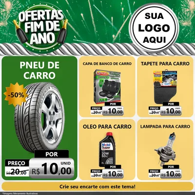 Modelo de Rede Social para Feed Facebook com o tema Ofertas Fim de Ano para Auto peças