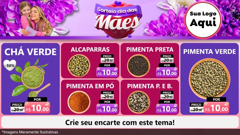 Modelo de TV para TV Horizontal com o tema Sorteio Dia das Mães para Produtos Naturais