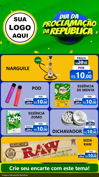 Modelo de TV para TV Vertical com o tema Dia Da Proclamação Da República para Tabacaria