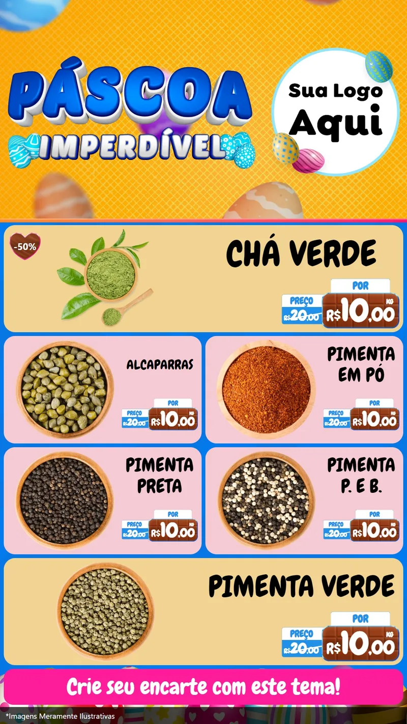 Modelo de TV para TV Vertical com o tema Páscoa Imperdível para Produtos Naturais