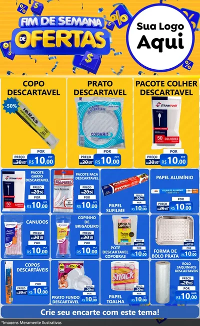 Modelo de Encarte para Encarte Grande com o tema Fim de Semana de Ofertas para Embalagens