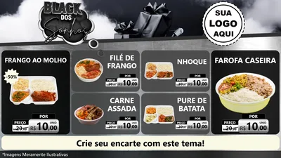 Modelo de TV para TV Horizontal com o tema Black dos Sonhos para Restaurante