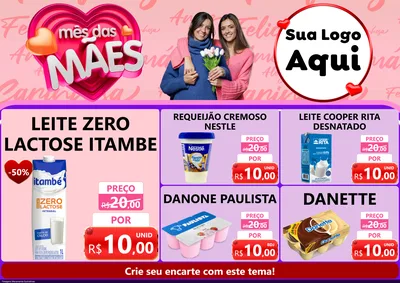 Modelo de Encarte para Encarte A4 Horizontal com o tema Mês Das Mães para Frios e Laticínios