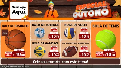 Modelo de TV para TV Horizontal com o tema Especial Outono para Artigos Esportivos