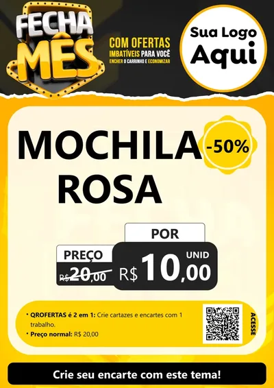 Modelo de Cartaz para Cartaz A4 Vertical com o tema Fecha Mês para Papelaria