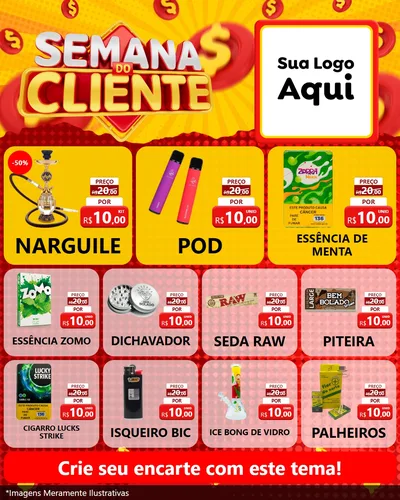 Modelo de Rede Social para Feed Instagram com o tema Semana do Cliente para Tabacaria