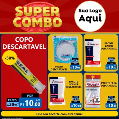 Modelo de Rede Social para Feed Facebook com o tema Super Combo para Embalagens