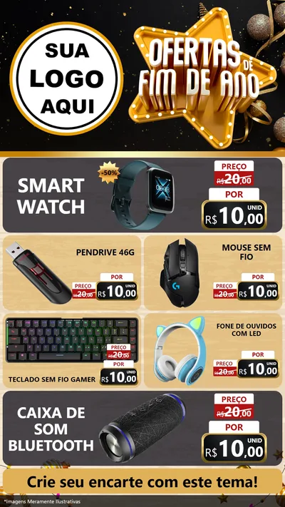 Modelo de TV para TV Vertical com o tema Ofertas de Fim de Ano para Informática