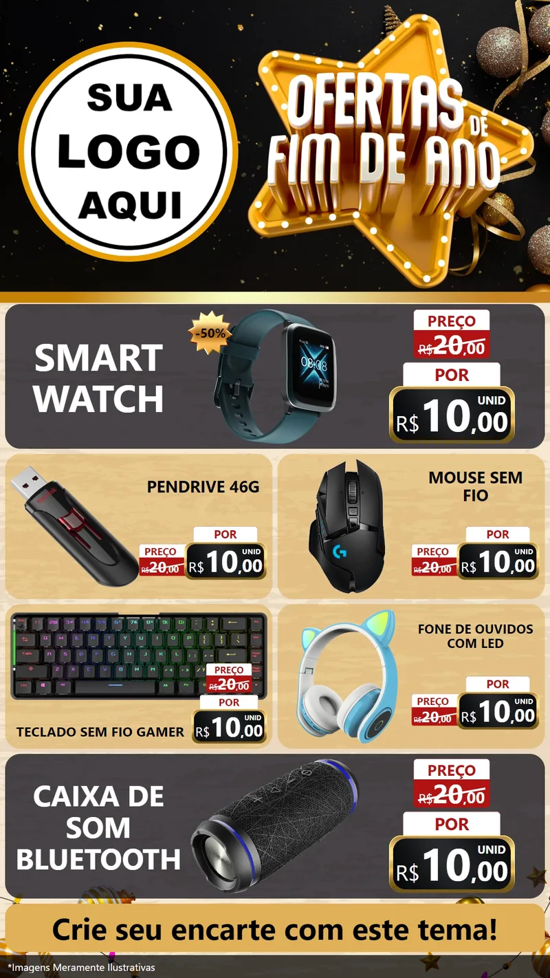 Modelo de TV para TV Vertical com o tema Ofertas de Fim de Ano para Informática