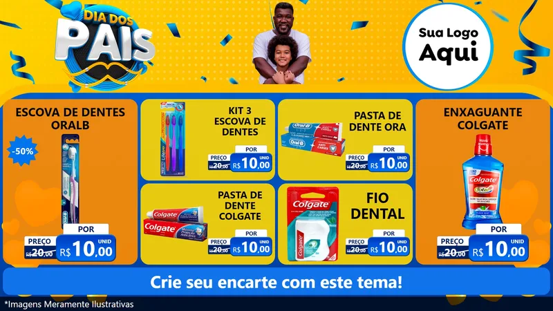 Modelo de TV para TV Horizontal com o tema Dia dos Pais para Higiene Pessoal