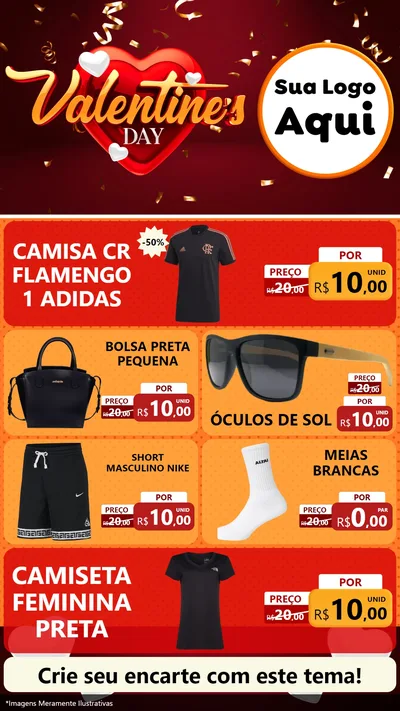 Modelo de TV para TV Vertical com o tema Valentine's Day para Roupas e acessórios