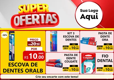 Modelo de Encarte para Encarte A4 Horizontal com o tema Super Ofertas para Higiene Pessoal