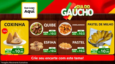 Modelo de TV para TV Horizontal com o tema Dia do Gaúcho para Salgadaria