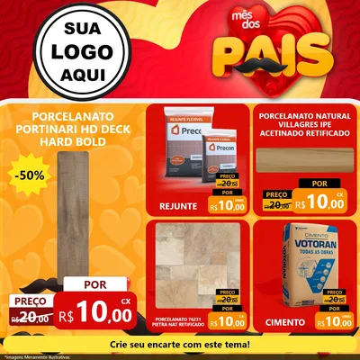 Modelo de Rede Social para Feed Facebook com o tema Mês Dos Pais para Pisos e revestimentos