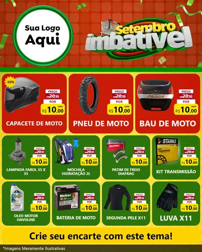 Modelo de Rede Social para Feed Instagram com o tema Setembro Imbatível para Moto peças