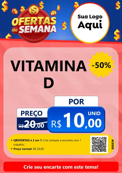 Modelo de Cartaz para Cartaz A4 Vertical com o tema Ofertas Da Semana para Farmácia