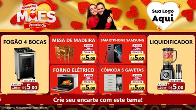 Modelo de TV para TV Horizontal com o tema Semana das Mães Premiada para Móveis e Eletro