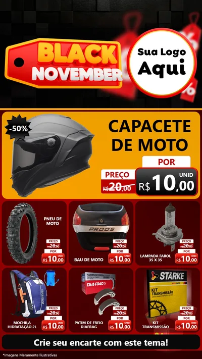 Modelo de Rede Social para Stories com o tema Black November para Moto peças