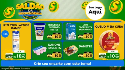 Modelo de TV para TV Horizontal com o tema Saldão da Indepêndencia para Frios e Laticínios