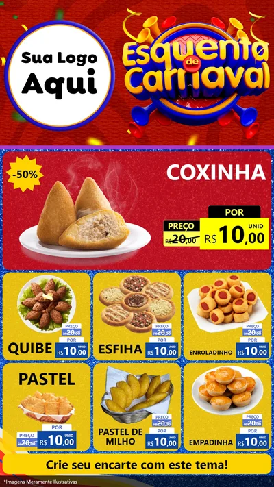 Modelo de Rede Social para Stories com o tema Esquenta de Carnaval para Salgadaria