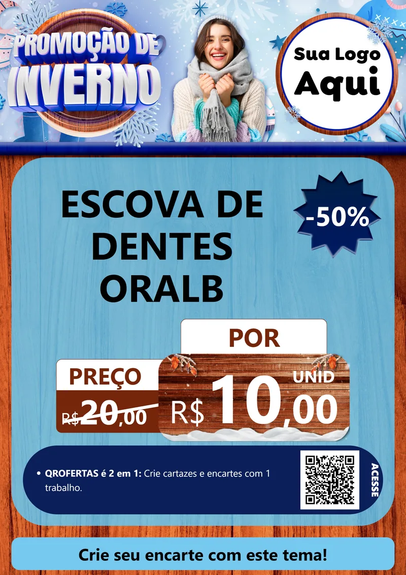 Modelo de Cartaz para Cartaz A4 Vertical com o tema Promoção de Inverno para Higiene Pessoal