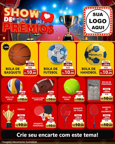 Modelo de Rede Social para Feed Instagram com o tema Show de Prêmios para Artigos Esportivos