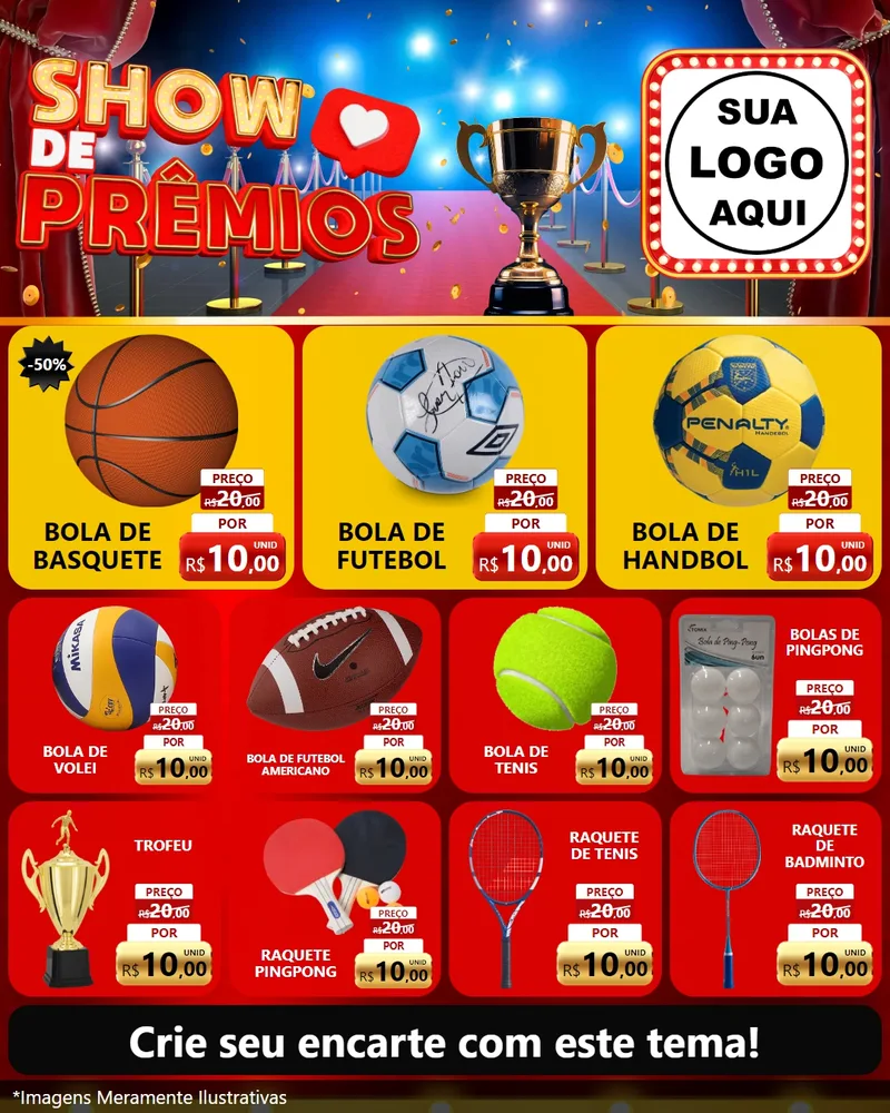 Modelo de Rede Social para Feed Instagram com o tema Show de Prêmios para Artigos Esportivos