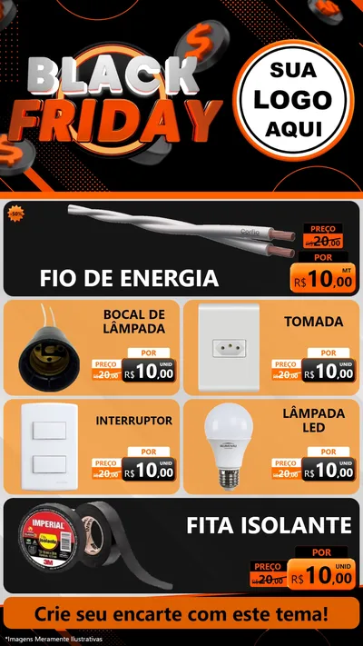 Modelo de TV para TV Vertical com o tema Black Friday para Materiais Elétricos