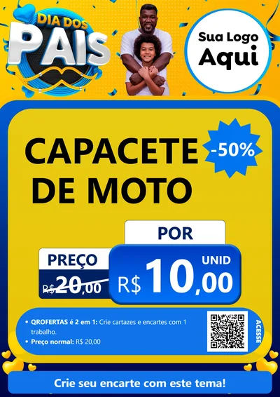Modelo de Cartaz para Cartaz A4 Vertical com o tema Dia dos Pais para Moto peças