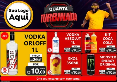 Modelo de Encarte para Encarte A4 Horizontal com o tema Quarta Turbinada para Distribuidora de bebidas