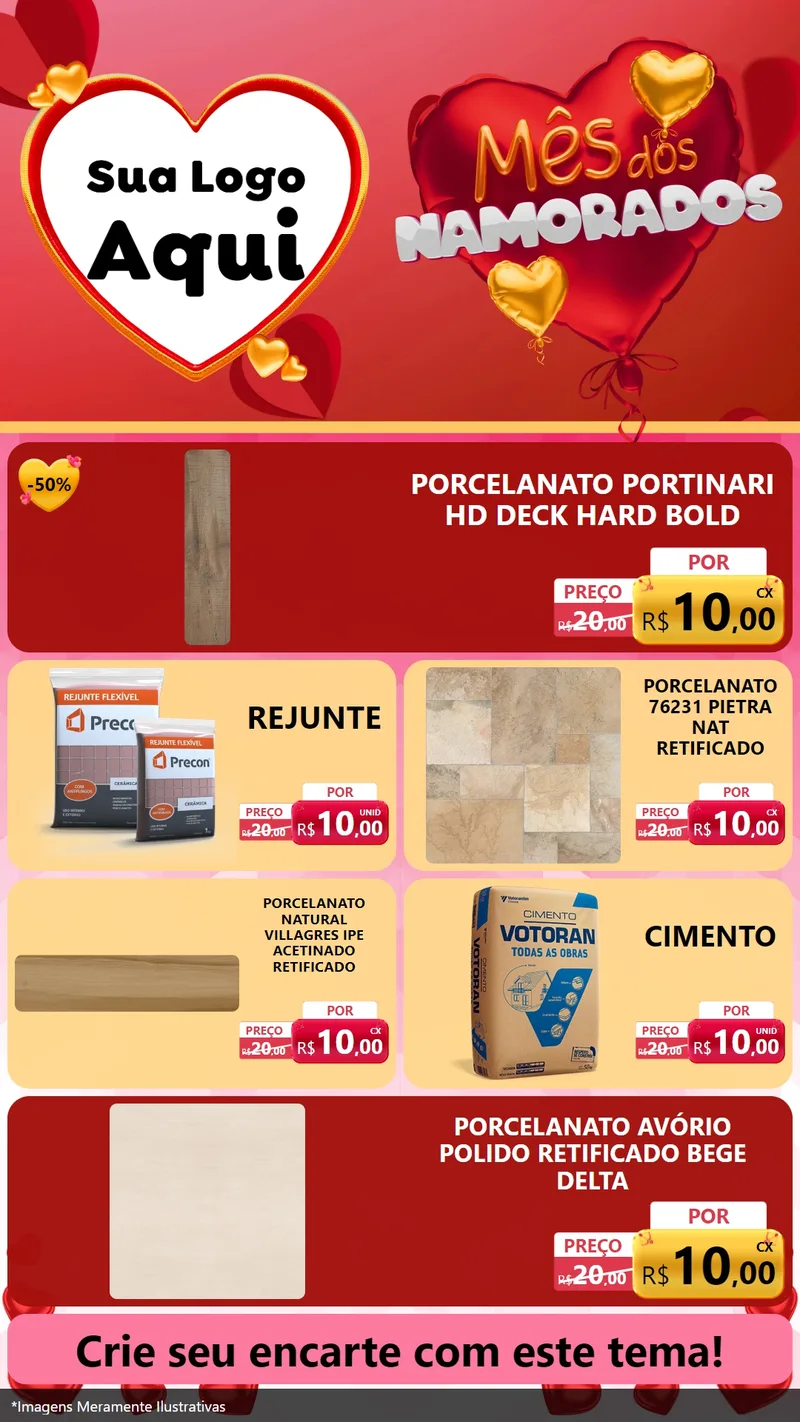 Modelo de TV para TV Vertical com o tema Mês dos Namorados para Pisos e revestimentos