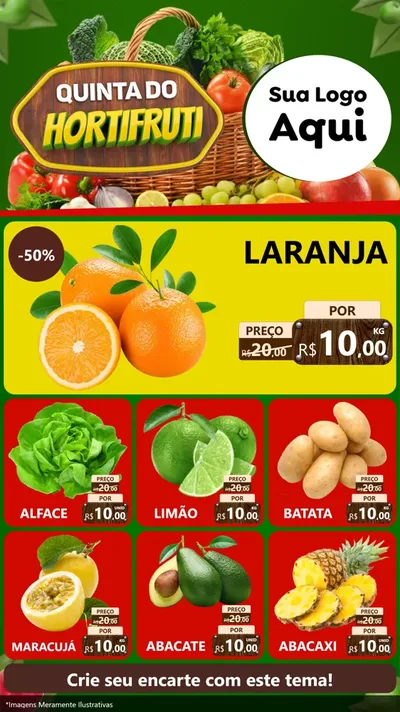 Modelo de Rede Social para Stories com o tema Quinta do Hortifrúti para Hortifrúti