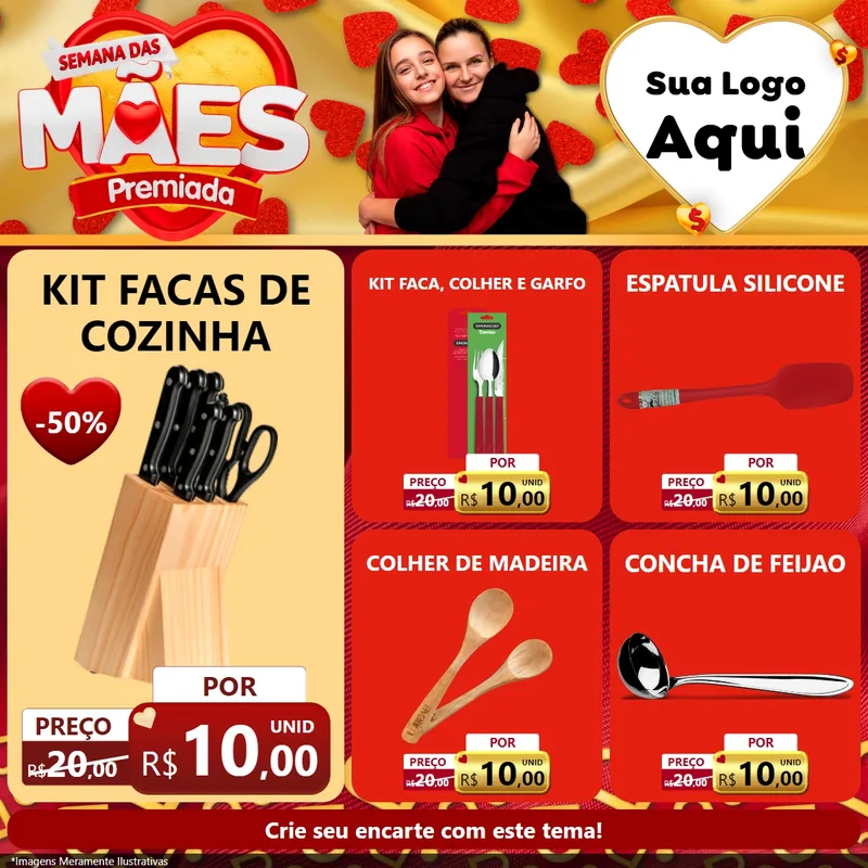 Modelo de Rede Social para Feed Facebook com o tema Semana das Mães Premiada para Utilidades Domésticas