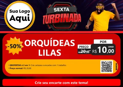 Modelo de Cartaz para Cartaz A4 Horizontal com o tema Sexta Turbinada para Floricultura e jardim