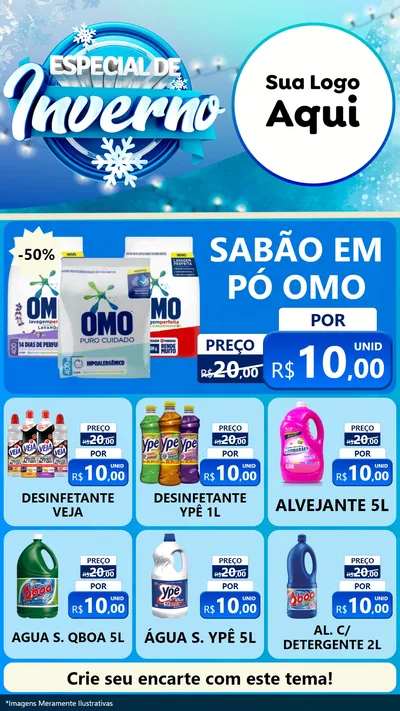Modelo de Rede Social para Stories com o tema Especial de Inverno para Produtos de Limpeza