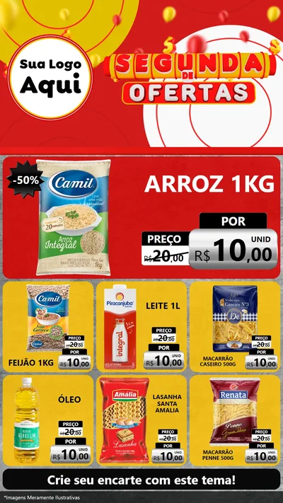 Modelo de Rede Social para Stories com o tema Segunda de Ofertas para Supermercado