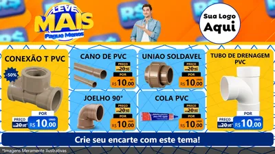 Modelo de TV para TV Horizontal com o tema Leve Mais, Pague Menos para Tubos e conexões