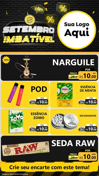 Modelo de TV para TV Vertical com o tema Setembro Imbatível para Tabacaria