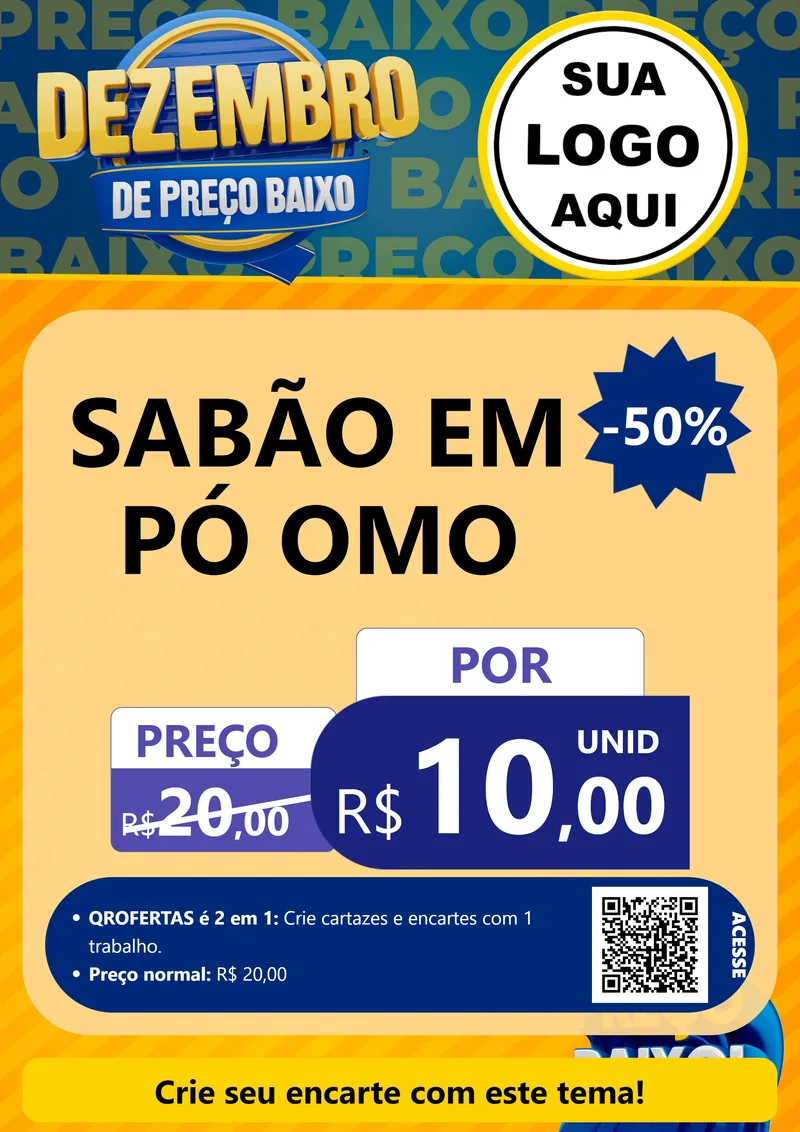 Modelo de Cartaz para Cartaz A4 Vertical com o tema Dezembro de Preço Baixo para Produtos de Limpeza