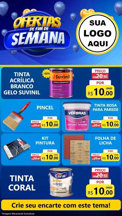 Modelo de TV para TV Vertical com o tema Ofertas de Fim de Semana para Tintas e Ferramentas