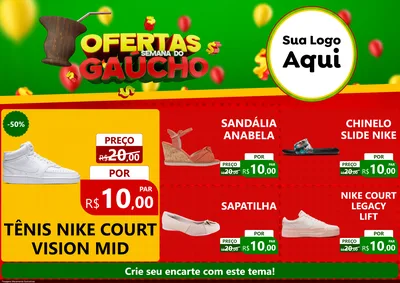 Modelo de Encarte para Encarte A4 Horizontal com o tema Ofertas Semana Do Gaúcho para Calçados