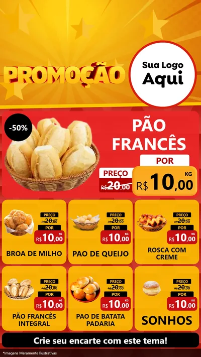 Modelo de Rede Social para Stories com o tema Promoção para Padaria