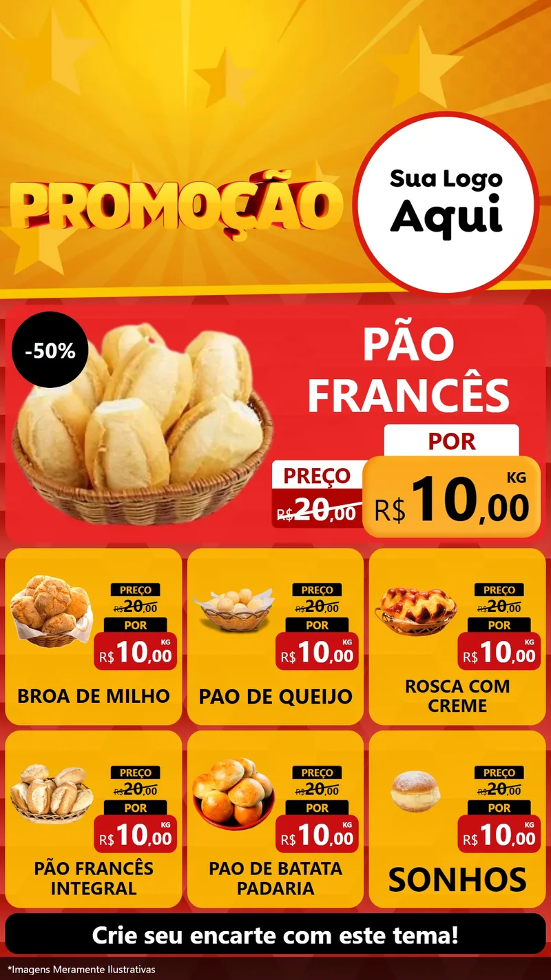 Modelo de Rede Social para Stories com o tema Promoção para Padaria