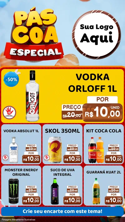 Modelo de Rede Social para Stories com o tema Páscoa Especial para Distribuidora de bebidas