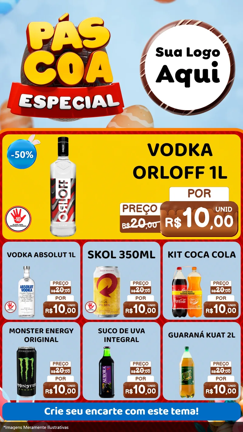 Modelo de Rede Social para Stories com o tema Páscoa Especial para Distribuidora de bebidas