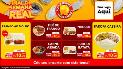 Modelo de TV para TV Horizontal com o tema Final de Semana do Real para Restaurante