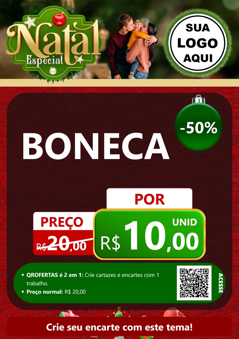 Modelo de Cartaz para Cartaz A4 Vertical com o tema Natal Especial para Brinquedos
